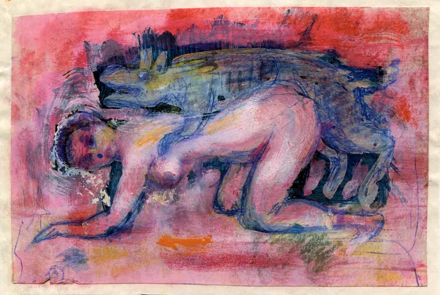 Dog - Nude - Woman