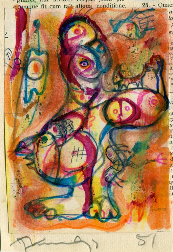 Animal - Dated - Nude - Signed - Woman