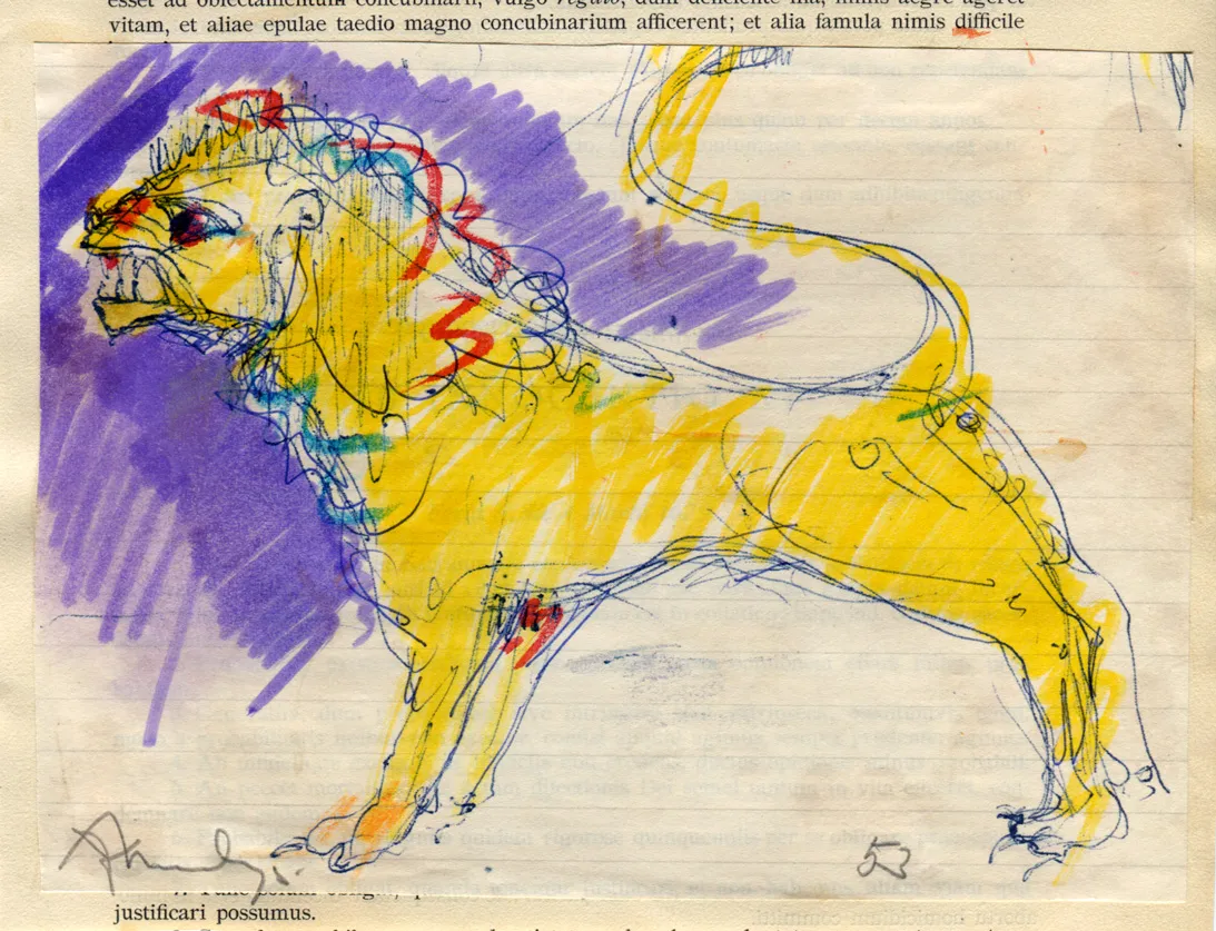 Animal - Circus - Dated - Lion - Signed