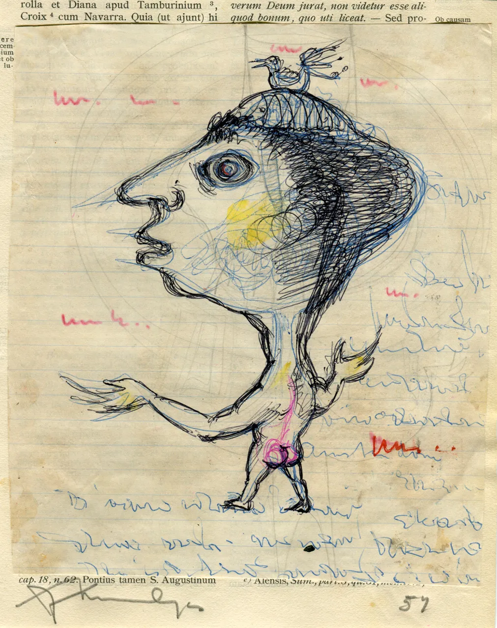Animal - Bird - Dated - Figure - Man - North-Africa - Nude - Signed