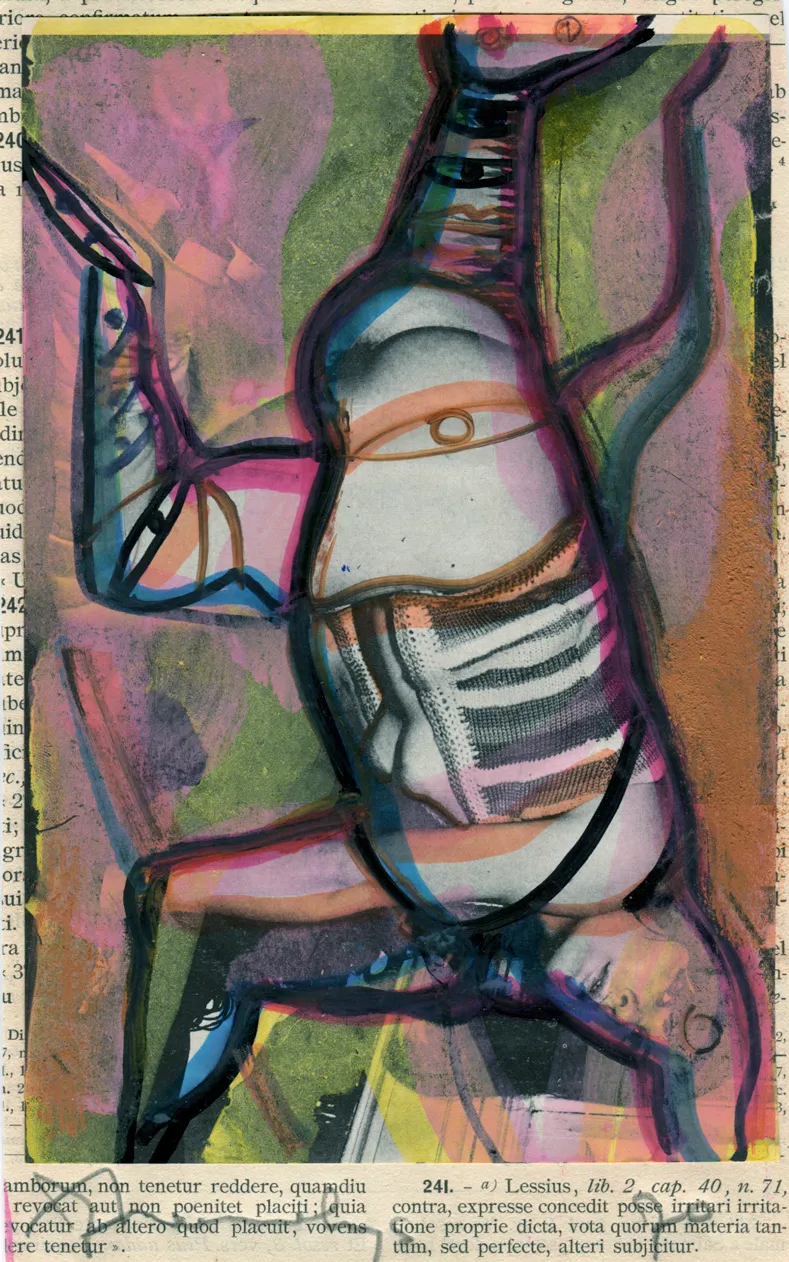 Candy - Collage - Dated - Nude - Signed - Woman
