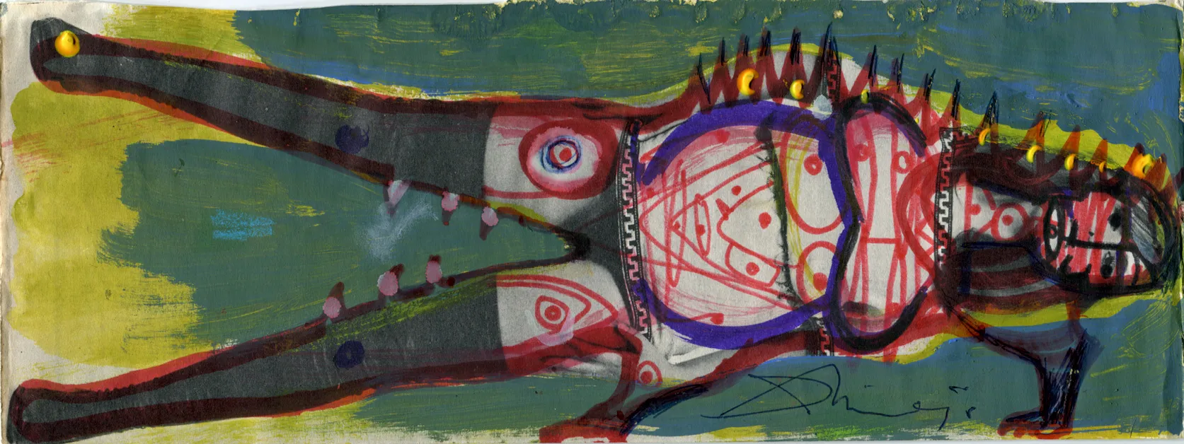 Animal - Candy - Collage - Crocodile - Signed
