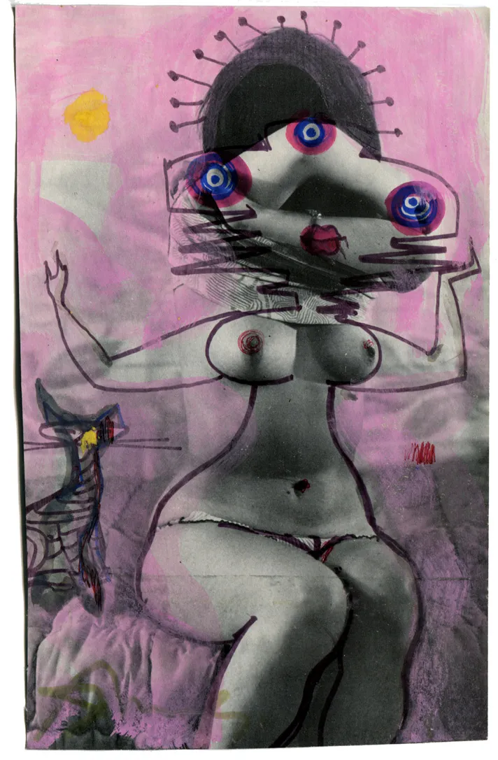 Candy - Cat - Collage - Nude - Signed