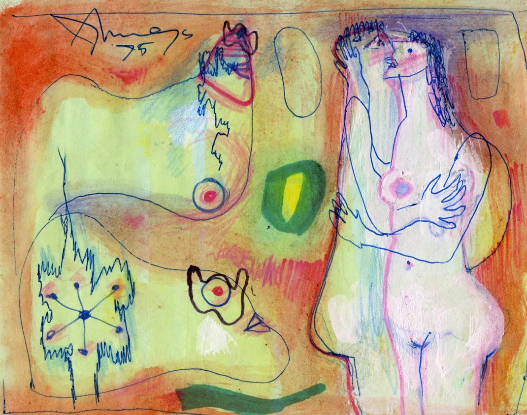 Couple - Dated - Man - Nude - Signed - Woman